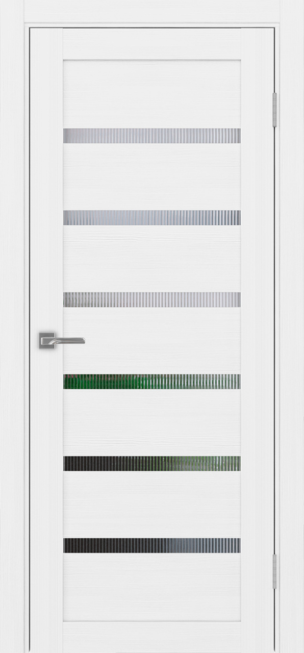 Дверь межкомнатная Оптима Порте Турин 507.12, цвет белый лед, экошпон, стекло мору