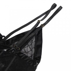 Сексуальный бэби-долл черный в клеточку с подвязками (размер XL-2XL)