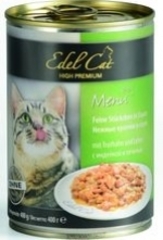 Консервы для кошек Edel Cat нежные кусочки в соусе, индейка, печень