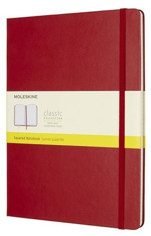 Блокнот Moleskine Classic XLarge, цвет красный, в клетку (QP091F2)