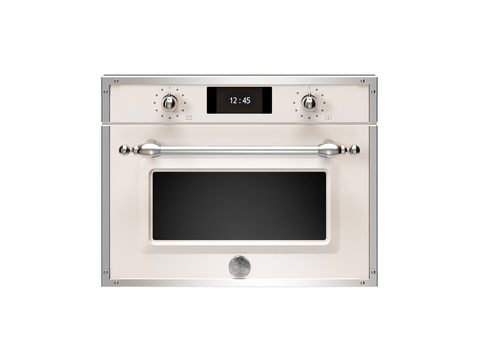 Компактный духовой шкаф Bertazzoni, комбинированный с пароваркой, 60x45 см Слоновая кость / хром