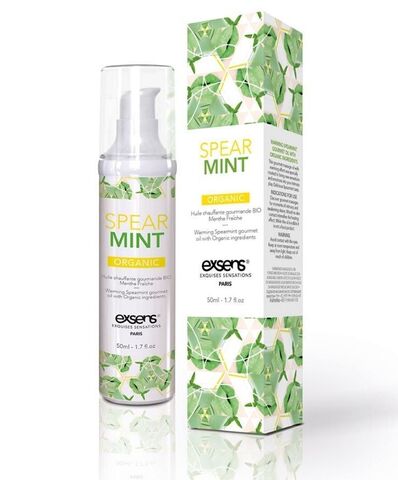 Разогревающее массажное масло Gourmet Spearmint Organic с органическими ингредиентами - 50 мл. - Exsens D882775