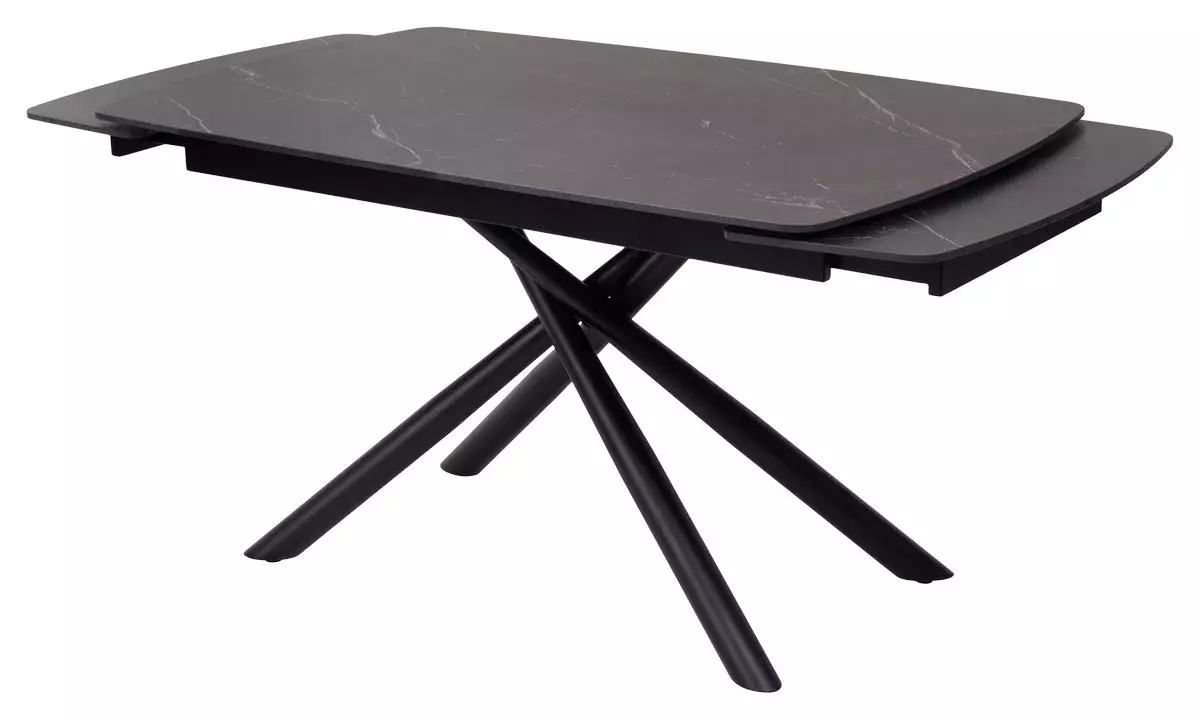 Стол RIVOLI 140 MATT BLACK MARBLE SOLID CERAMIC / BLACK, DISAUR