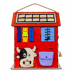 KidClever Бизиборд Развивающий домик со светом 