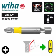 Бита PH1 х50мм Impact(ударная) Y-Bit(lWOOD) Wiha 7041Y 41624