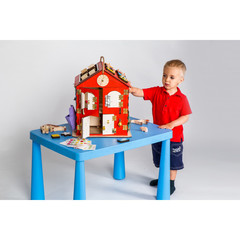 KidClever Бизиборд Развивающий домик со светом 