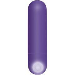 Фиолетовая вибропуля с силиконовой щеточкой для клиторальной стимуляции Fingerific - 