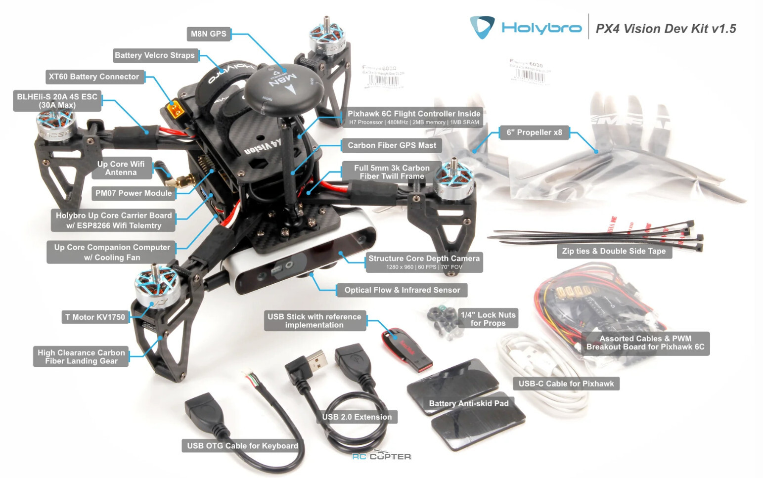 Набор для сборки квадрокоптера для разработчиков Holybro PX4 Vision Dev Kit  V1.5