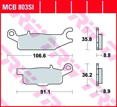 ТОРМОЗНЫЕ КОЛОДКИ ЗАДНИЕ ЛЕВЫЕ TRW MCB803SI(FA445)