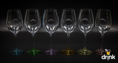 Набор из 6 бокалов для вина с цветным дном «Арлекино», 550 мл, фото 1