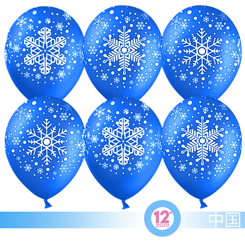 Воздушный шар (12''/30 см) Снежинка, Синий, пастель