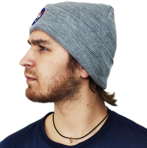 Картинка шапка вязаная Skully Wear beanie nas grey - 6