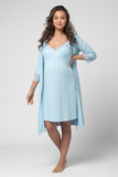Комплект для беременных и кормящих с халатом и сорочкой 14545 синий