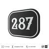 Номерок на дверь квартиры 287, для кабинета, офиса, шильдик 9 х 7 см, черный, Айдентика Технолоджи