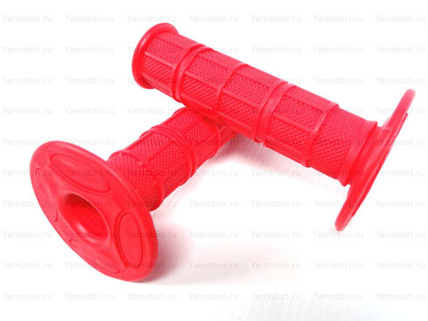 Мото грипсы FAST PRO, мягкие ручки руля, красные