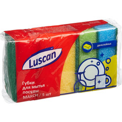 Губки для мытья посуды Luscan Макси поролоновые 95х65х30 мм 5 штук в упаковке