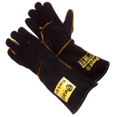 Краги спилковые GWARD Track Black Long удлиненные с широким раструбом (черные)