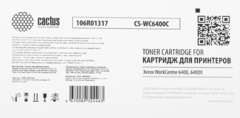 Лазерный картридж Cactus CS-WC6400C (106R01317) голубой для Xerox WorkCentre 6400, 6400X (16'500 стр.)