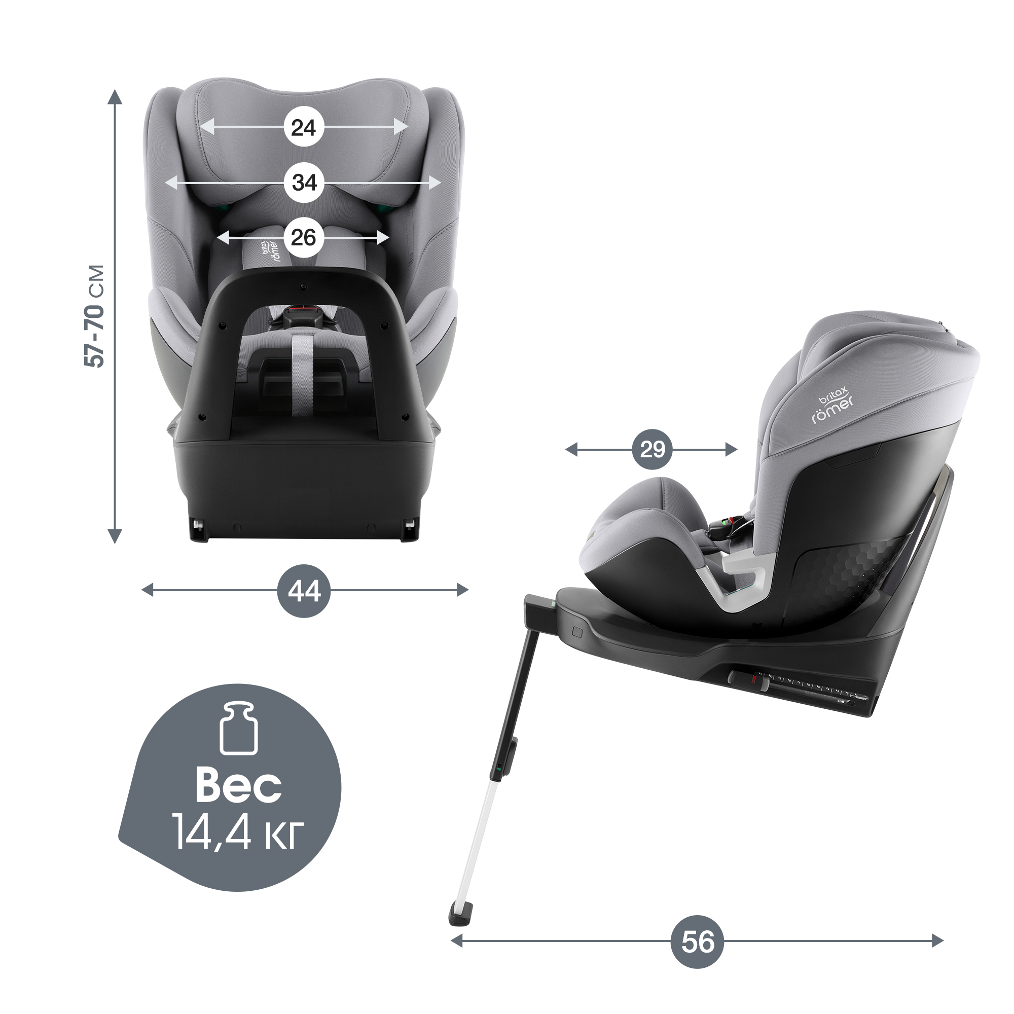Britax Roemer SWIVEL, Frost Grey