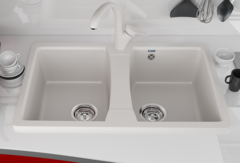 ULGRAN U-402  Двухсекционная мойка с отверстием под смеситель