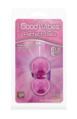 Фиолетовые вагинальные шарики на мягкой сцепке GOOD VIBES PERFECT BALLS - 