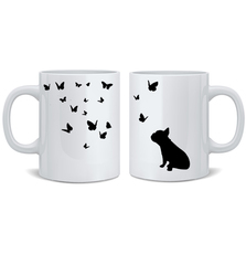 Кружка "Французский бульдог и бабочки"