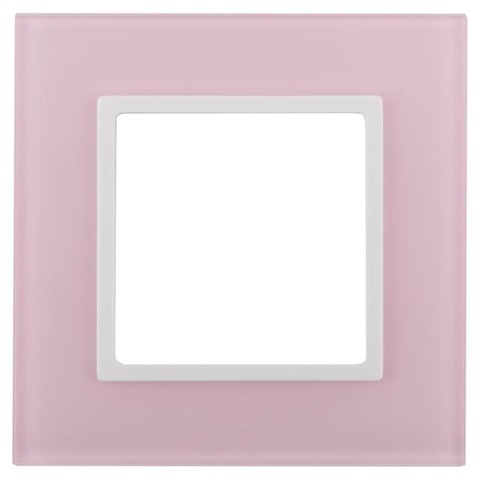 Рамка на 1 пост - стекло. Цвет Розовый / белый. ЭРА 14-5101-30. Elegance. Б0034484