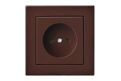 Розетка без Заземляющих Контактов Коричневая LIREGUS EPSILON