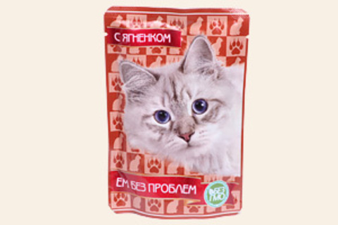 Влажный корм для кошек Ем без проблем Ягненок, 85г (упаковка 24шт)