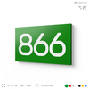 Номер на дверь 866, табличка на дверь для офиса, квартиры, кабинета, аудитории, склада, зеленая 120х70 мм, Айдентика Технолоджи