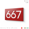 Номер на дверь 667, табличка на дверь для офиса, квартиры, кабинета, аудитории, склада, красная 120х70 мм, Айдентика Технолоджи
