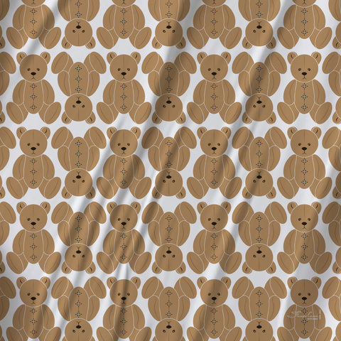 Платок каре 90*90см, ТЭДДИ на белом