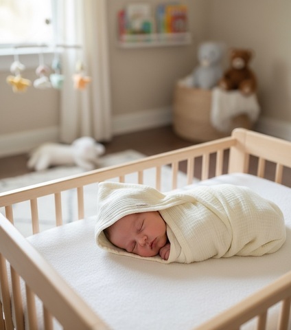 Полотенце-уголок муслиновый "Крем"