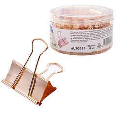 
          Зажимы для бумаг 25 мм, Alingar, красное золото, уп. 48 шт