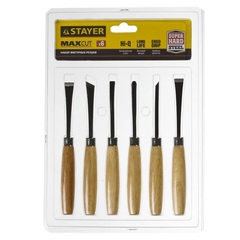STAYER MaxCut 6 предм, набор фигурных стамесок-резцов по дереву (1832-H6)