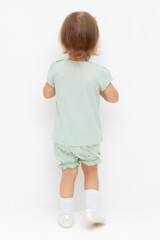 шорты  для девочки  КР 400683/пастельно-зеленый,милые цветочки к543