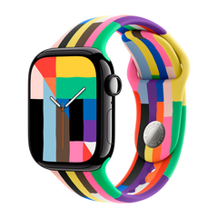 Умные часы Apple Watch Series 11 GPS, 42mm, Jet Black Aluminium Case with Pride Edition Sport Band, S/M