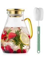 Стеклянный кувшин с крышкой для воды, сока и других напитков, 1.9 литра