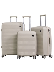 Чемодан полипропилен Бежевый ЛЮКС (S) 55х20х37 см/2,4 кг5