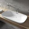 TOTO NEOREST Раковина 746x448x173(50) мм, полувстраиваемая, без отв. под смес, с переливом, CeFiONtect, цвет: белый LW3717HY#XW