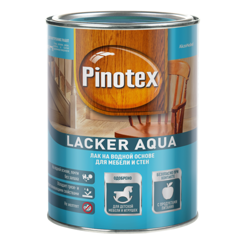 Pinotex Lacker Aqua 70 / Пинотекс Аква Лак на водной основе для стен и мебели глянцевый