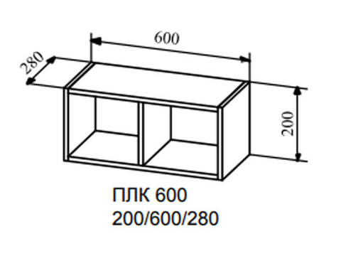 ПЛК 600. ПОЛКА ГОРИЗОНТАЛЬНАЯ 600 СМ ОЛИВА