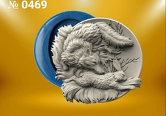 Силиконовый молд  Лиса с зайцем (медальон)  № 0469