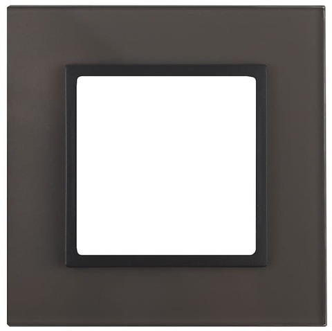 Рамка на 1 пост - стекло. Цвет Серый / антрацит. ЭРА 14-5101-32. Elegance. Б0034486