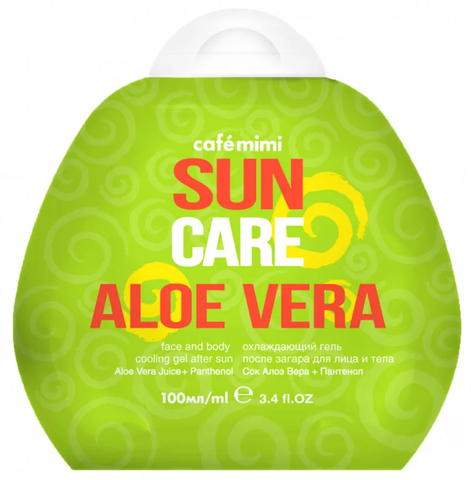 Cafe mimi Гель охлаждающий после загара для лица и тела Aloe Vera,100мл