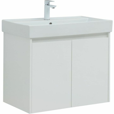 Aquanet 302526 Тумба с раковиной Nova Lite 75 2 дв. цв. бел. глянец (302526)