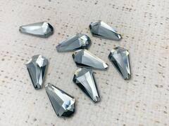 Стразы стекло клеевые, р. 2х1 см, серый