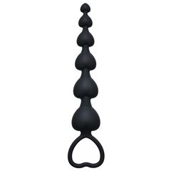 Чёрная анальная цепочка Heart's Beads Black - 18 см. - 