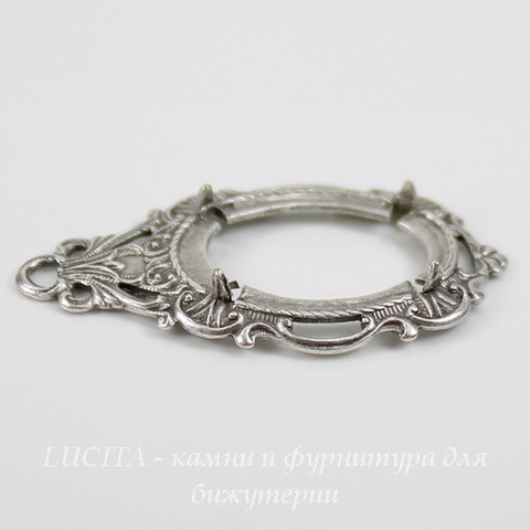 Сеттинг - основа - подвеска для камеи или кабошона 18х13 мм (оксид серебра) ()