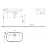 TOTO NEOREST Раковина 746x448x173(50) мм, полувстраиваемая, без отв. под смес, с переливом, CeFiONtect, цвет: белый LW3717HY#XW
